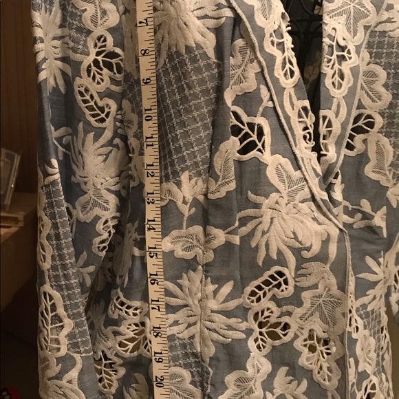 Chico’s blue lace jacket/button down - Picture 9 of 9